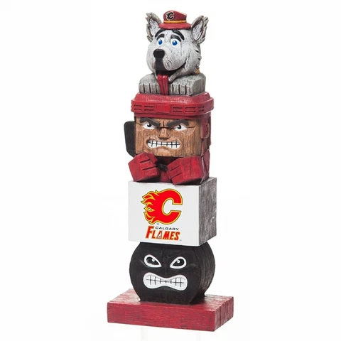 Calgary Flames NHL Team Mascot Tiki Totem Pole Fan Cave Decor Cover