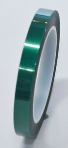  High Temperature Polyester Green Masking Tape  Powder Coat 0.5 inch x 72 yds 