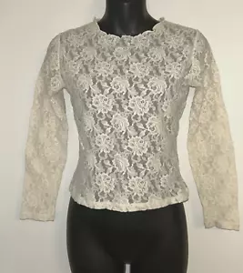 Hanky Panky Damen Signature Stretch Spitze ungefüttert Langarm Top Elfenbein Medium - Bild 1 von 3