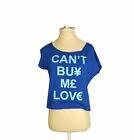 Womens Blue Beatles Cant Buy Me Love Short Sleeves Sweat Shirt Tee Size Small