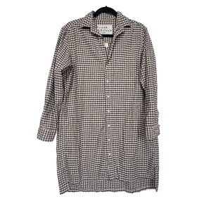 Frank & Eileen Hunter Kleid beige/marine kariert Gr. Small Button Down Hemdblusenkleid - Bild 1 von 12