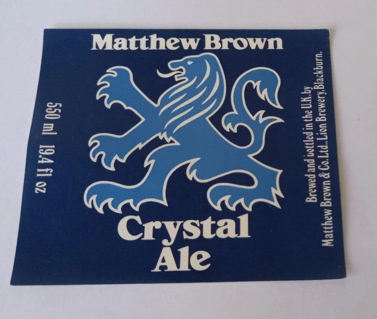 Matthew Brown - Blackburn - Crystal  Ale - 550 ml  -  Vintage Beer Label - Image 1 of 1