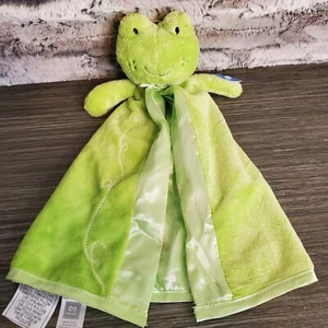 "I'm Cute" Carter's Green Rattle Frog Plush & Satin Lovey Security Blanket 2017 - Picture 1 of 9