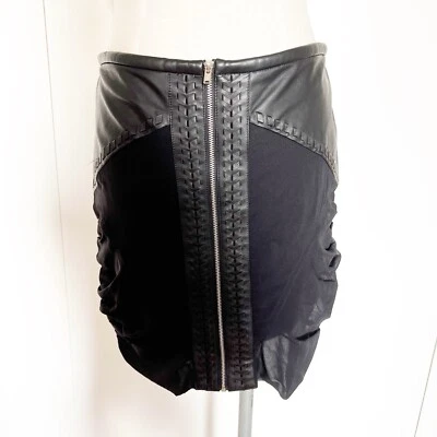 Saia drapeada bloco de seda e couro Iro tamanho FR38 - Imagem 1 de 4