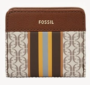 FOSSIL Women's Madison Bifold Wallet Snap Closure Brown - Picture 1 of 4