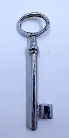 Antique Fancy Ornate Barrel Steel Skeleton Key 3.5” Cover
