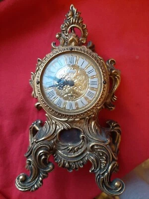 ANCIENNE PETITE PENDULE EN BRONZE STYLE ROCAILLE LOUIS XV MARQUE SCHMID - Photo 1/3