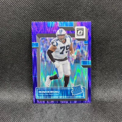 Ikem Ekwonu #253 Purple Shock Rated Rookie 2022 Panini Donruss Optic Football - Image 1 of 2