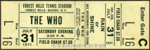 6 1971 -89 The WHO VINTAGE UNUSED FULL CONCERT TICKETS USA reprint - Picture 1 of 6