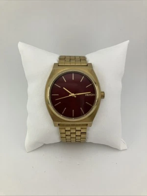 Reloj Nixon "Time Teller" Unisex 37mm Tono Dorado Esfera Vino Tinto Ajustable - FUNCIONA Foto 1 de 4