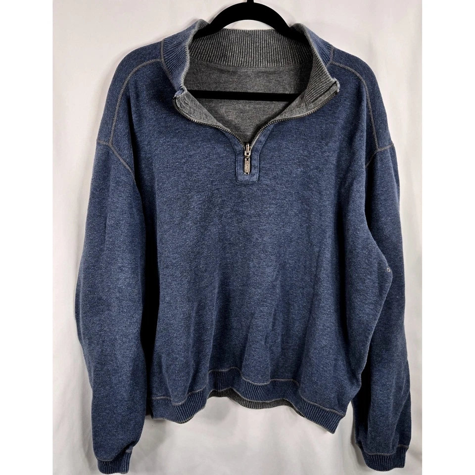 Suéter Pullover Carnoustie Azul Cuarto Cremallera Para Hombres Manga Larga Golf Tejido Top XL Foto 1 de 4