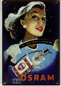 Osram Leuchten 30er Jahre Schild Deko Garage Blechschild Werkstatt Retro 05 - Picture 1 of 1
