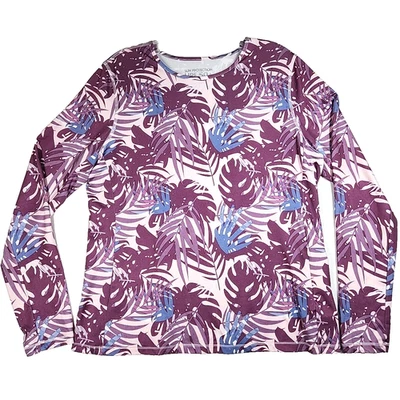 Camisa 32 Degrees Cool Sun UPF 50+ Mujer M Púrpura Manga Larga Tropical Hoja de Palma Foto 1 de 4