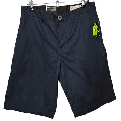 Volcom Frickin NEW Regular Fit Navy Flat Front 10" Inseam Shorts Size 30 Waist - Image 1 of 4