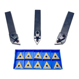 3 Stck. 5/8 Zoll 16 mm Wendeschneidplatte Hartmetall Drehmaschine Drehwerkzeug Halter Set MTJNR1616H16+...  - Bild 1 von 3