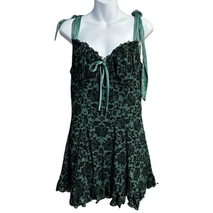 Dollskill Sugar Thrillz Kleid Damen extra groß grün Wildblumen Fabeln Mini NEU - Bild 1 von 12