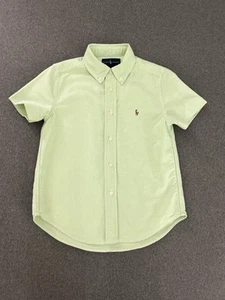 Polo Ralph Lauren Boys Button Down Oxford Shirt 6 Light Green Pony Logo OCBD SS - Picture 1 of 10