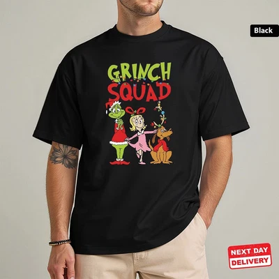 Camisa de Navidad Grinch Squad, Feliz Navidad Grinch Squad Camiseta Negra Talla S-5XL Foto 1 de 3