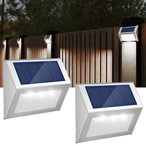 2PACK Solar Garden Lights Outdoor Step Deck Fence Wall LED Solar Lamp Waterproof - Picture 1 of 11