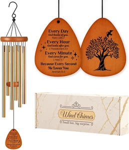 Christian Gifts for Women Men, Bible Verse Wind Chimes, Religious Christian Moth - Picture 1 of 12