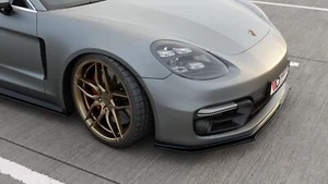 Labio de alerón Cup enfoque frontal para Porsche Panamera GTS 971 negro brillante - Imagen 1 de 10