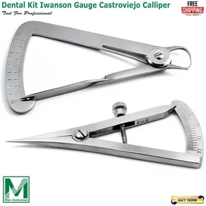 Dental Kit Iwanson Gauge Diamond Lab Vernier Castroviejo Caliper Crown Measuring - Picture 1 of 3