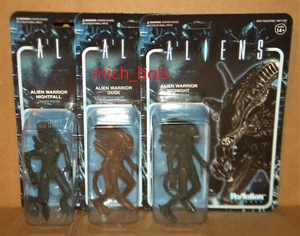 ALIENS DUSK MIDNIGHT NIGHTFALL 3er Set ReAction Super7 3,75" Figur Xenomorph - Bild 1 von 8