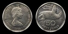 1984 Saint Helena and Ascension 50 Pence, Queen Elizabeth II, Green Turtle