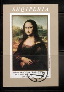 JACONDA MONA LISA - Painting Leonardo da Vinci, Imperf Souvenir sheet [W03] - Imagen 1 de 1