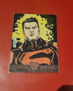 Tarjeta de boceto dibujada a mano de artista de Superman la leyenda de DC Comics por Dan Borgonos 1/1 - Imagen 1 de 4
