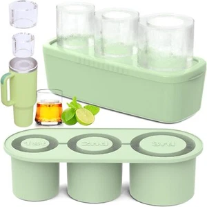 Silikon Eiswürfelform für 20-40 Unzen Becher Hohlzylinder Eisform mit Deckel & Eimer - Bild 1 von 20