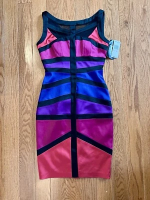 Vestido para mujer JAX vaina hasta la rodilla con cremallera negro/azul/púrpura/rojo/rosa talla 2 Foto 1 de 4