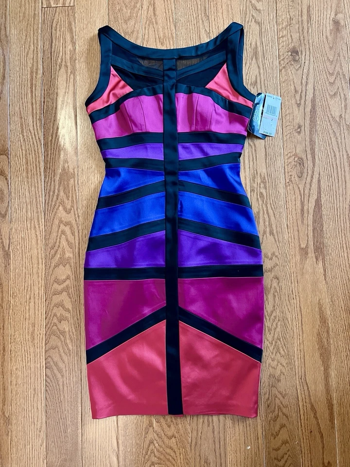 Vestido para mujer JAX vaina hasta la rodilla con cremallera negro/azul/púrpura/rojo/rosa talla 2 Foto 1 de 4