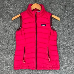Patagonia Jacket Youth M (10) Pink Down Sweater Vest Puffer Pockets Girls 68226 - Picture 1 of 14