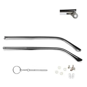 1 Pair Metal Glasses Replacement Arms Glasses Replacement Temple Black Eyegla... - Picture 1 of 6