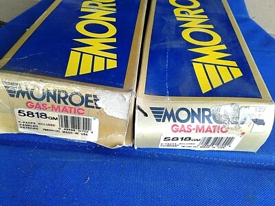AMC Buick Chevy FoMoCo Nash Pontiac + 1953-up Monroe Gas-Matic Shocks 5818 PAIR - Image 1 of 2