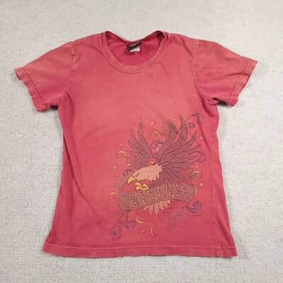 Винтажная женская футболка Harley-Davidson Eagle Graphic Small Crop Red Osage Beach США - Изображение 1 из 4