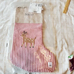 Medias de Navidad de reno para niños de granero de cerámica monograma nuevas con etiquetas - Imagen 1 de 10