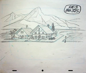 The Funky Phantom 1971 Production Hand-Drawn Pencil Background Hanna-Barbera - Imagen 1 de 2