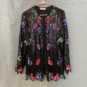 Blazer Scala vintage paillettes cachemire soie - Photo 1/12