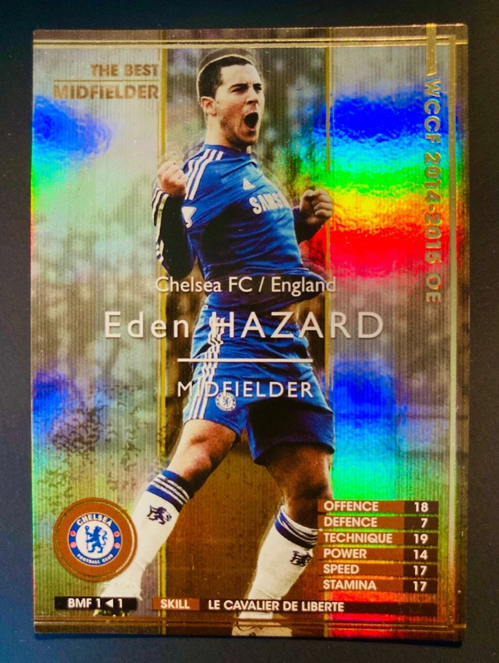2014-15 Panini WCCF лучший полузащитник BMF1 Eden Hazard Chelsea переливающаяся карта - Изображение 1 из 1