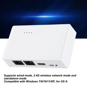 USB Wireless Print Server Wired Wireless Standalone Modes 480Mbps USB2.0 Prin FY - Afbeelding 1 van 22