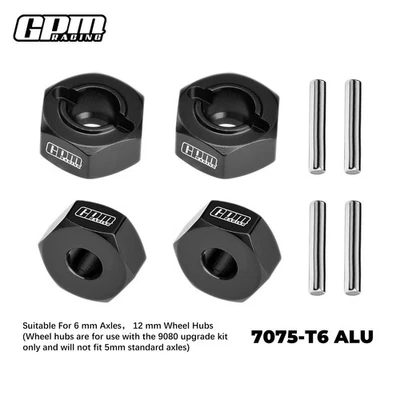 GPM 7075 Alu 12mm Wheel Hub Axle Hole 6mm TRAXXAS 1/10 Ford Fiesta ST 1/8 Jato - Image 1 of 4