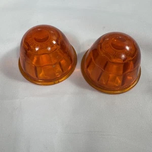 2 Vintage Arrow 99 Amber Glass Clearance Light Covers Truck Cab - Picture 1 of 9