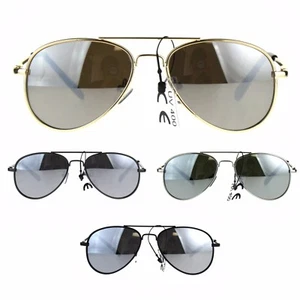Kids Boy Silver Mirror Lens Classic Pilots Metal Wire Rim Sunglasses - Picture 1 of 17