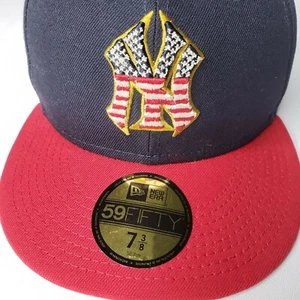 New Era 59Fifty NY Yankees Embroidered Fitted Hat Cap Red White Blue 7 3/8 - Picture 1 of 10