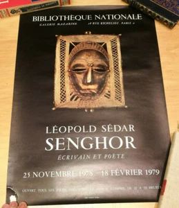 AFFICHE EXPOSITION ECRIVAIN POETE LEOPOLD SEDAR SENGHOR BIBL NATIONALE 1978/79 - Picture 1 of 1