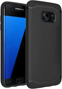 Samsung Galaxy S7 Edge Hybrid Case Heavy Duty - Black - Picture 1 of 6