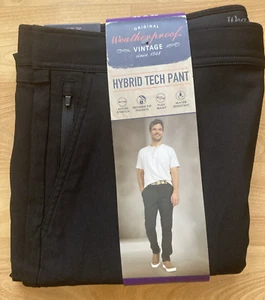 Pantalón Original Impermeable Vintage Para Hombre Tecnología Híbrida 40x30 Negro Cintura Flexible, Stretc - Imagen 1 de 5