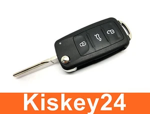 3T Replacement New Flip Key Remote Control Casing Key for VW Skoda Seat - Picture 1 of 4